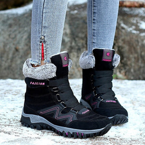 Women and men comfortable high and warm snow boot