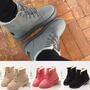 Anti-Slip Waterproof Lace Up Snow Boots For Women