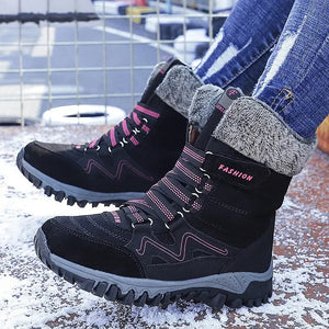 Women and men comfortable high and warm snow boot