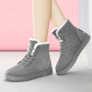 Anti-Slip Waterproof Lace Up Snow Boots For Women